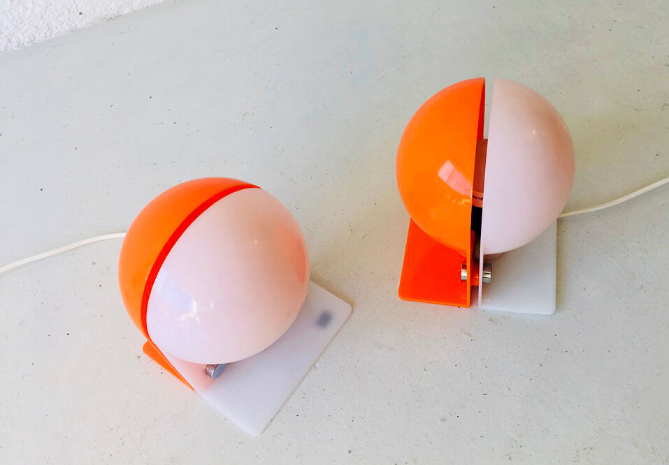 Set of 2 italian table lamps, 1970s