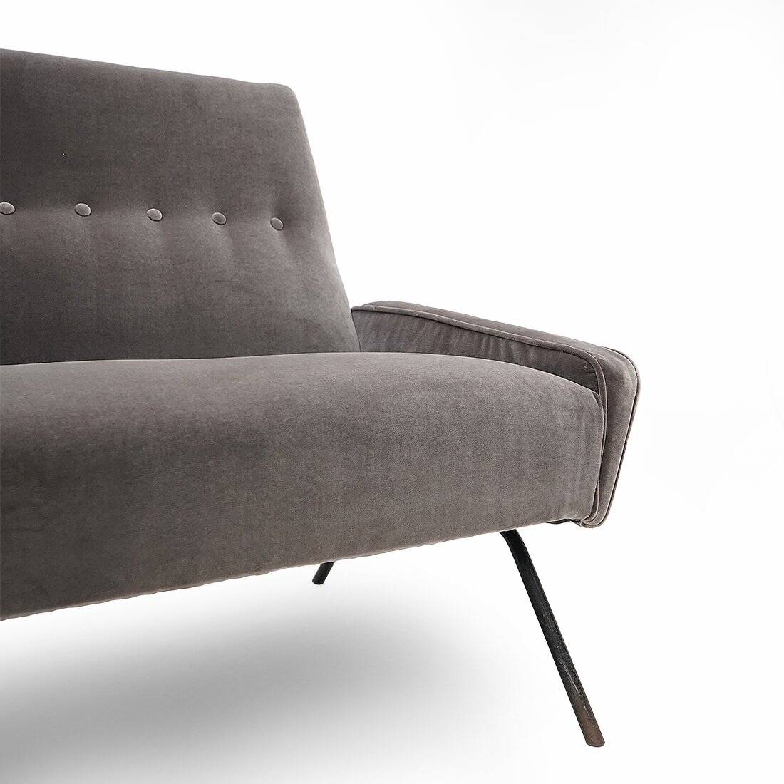 Two-seater velvet sofa by Felice Rossi, 1950s.