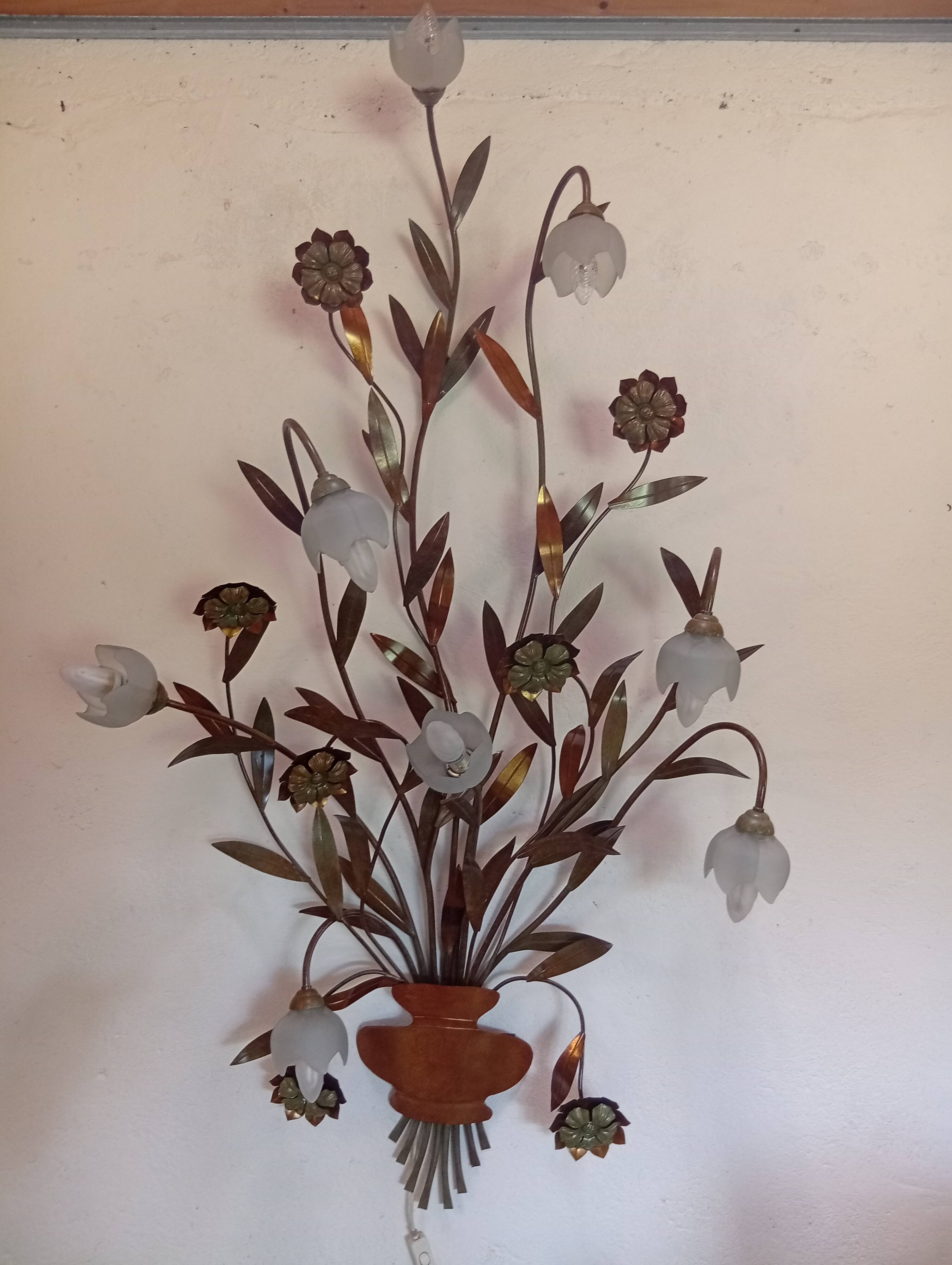 Florentine applique, floral and botanical, copper.
