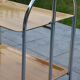 Folding dessert trolley on chrome metal wheels and formica.