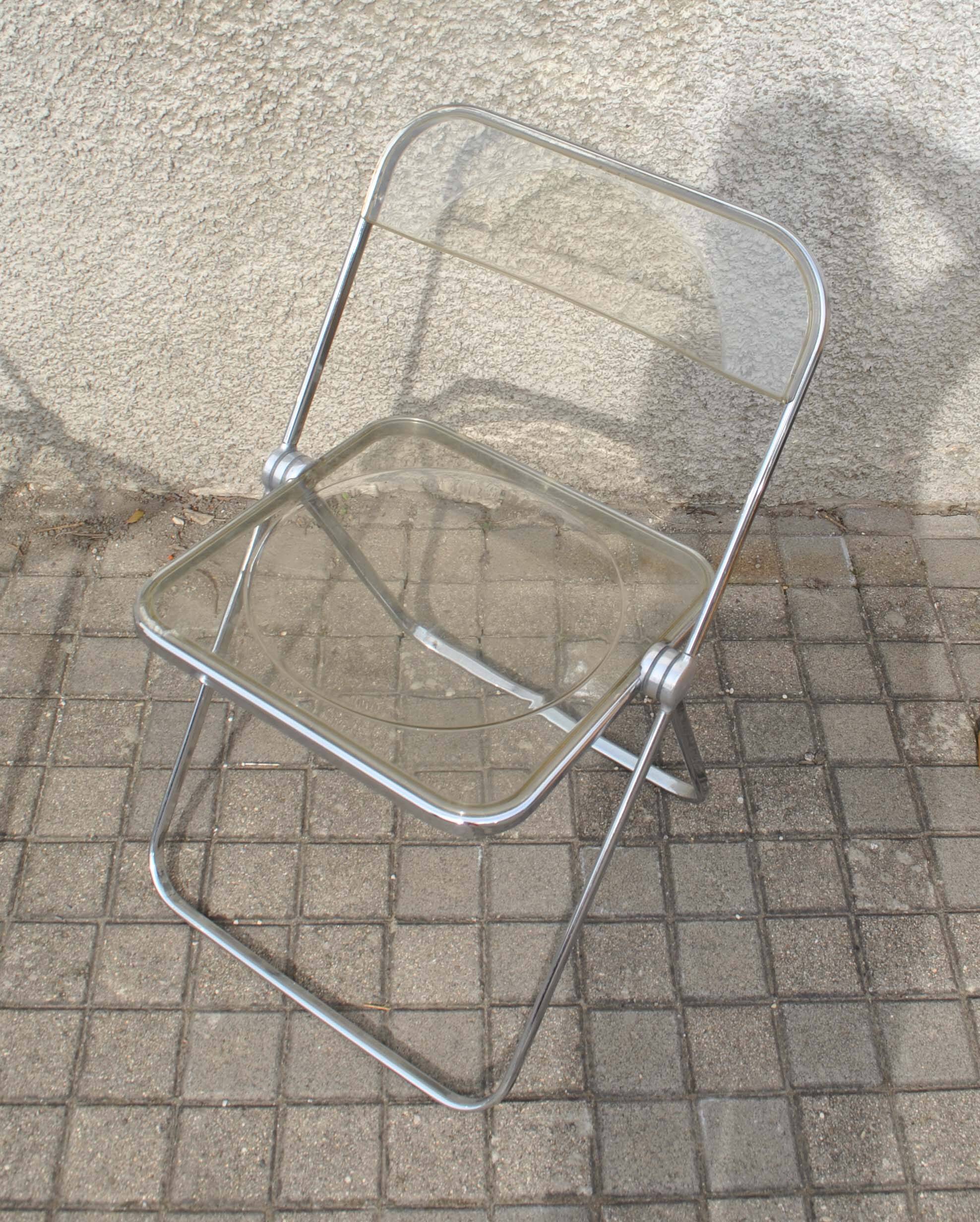 Set of 2 vintage DESIGN PLIA chairs by Giancarlo Piretti for Castelli Italy 1960s
