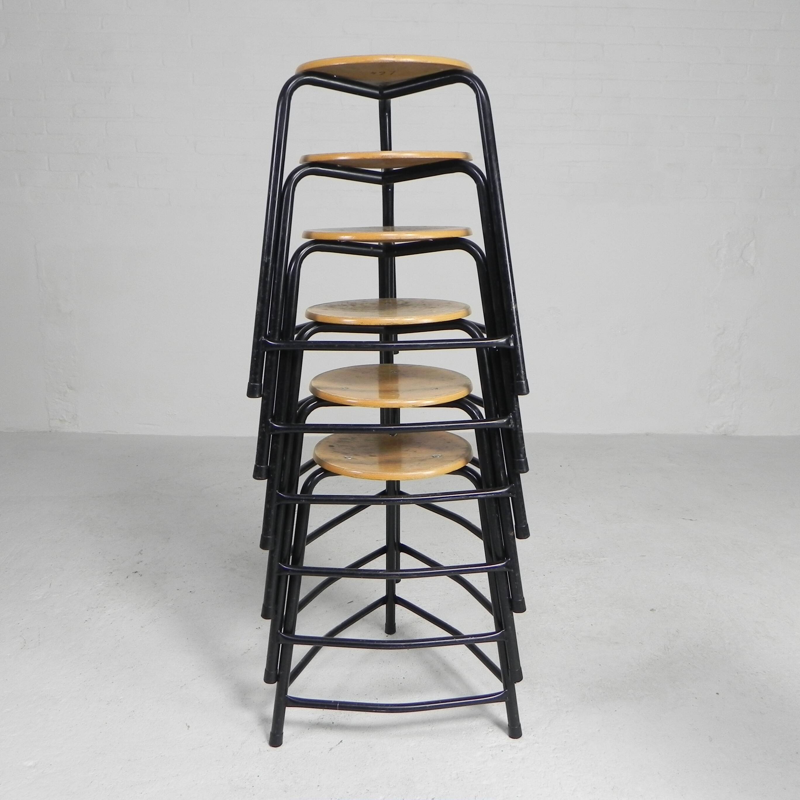 Industrial stackable stool, 55 cm high