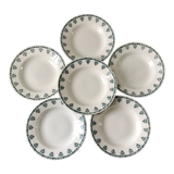 lot of 6 hollow plates Terre de Fer Saint-Amand late nineteenth