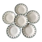 lot of 6 hollow plates Terre de Fer Saint-Amand late nineteenth