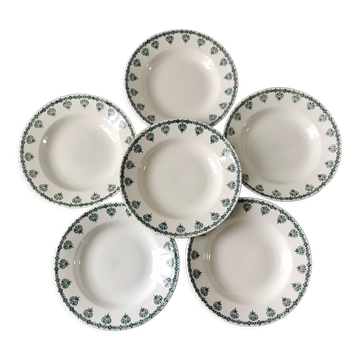 lot of 6 hollow plates Terre de Fer Saint-Amand late nineteenth