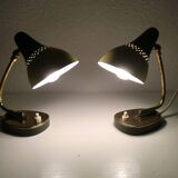 Pair of 1950s Design Bedside Table Lamps Art Nouveau, Stilnovo, Rockabilly