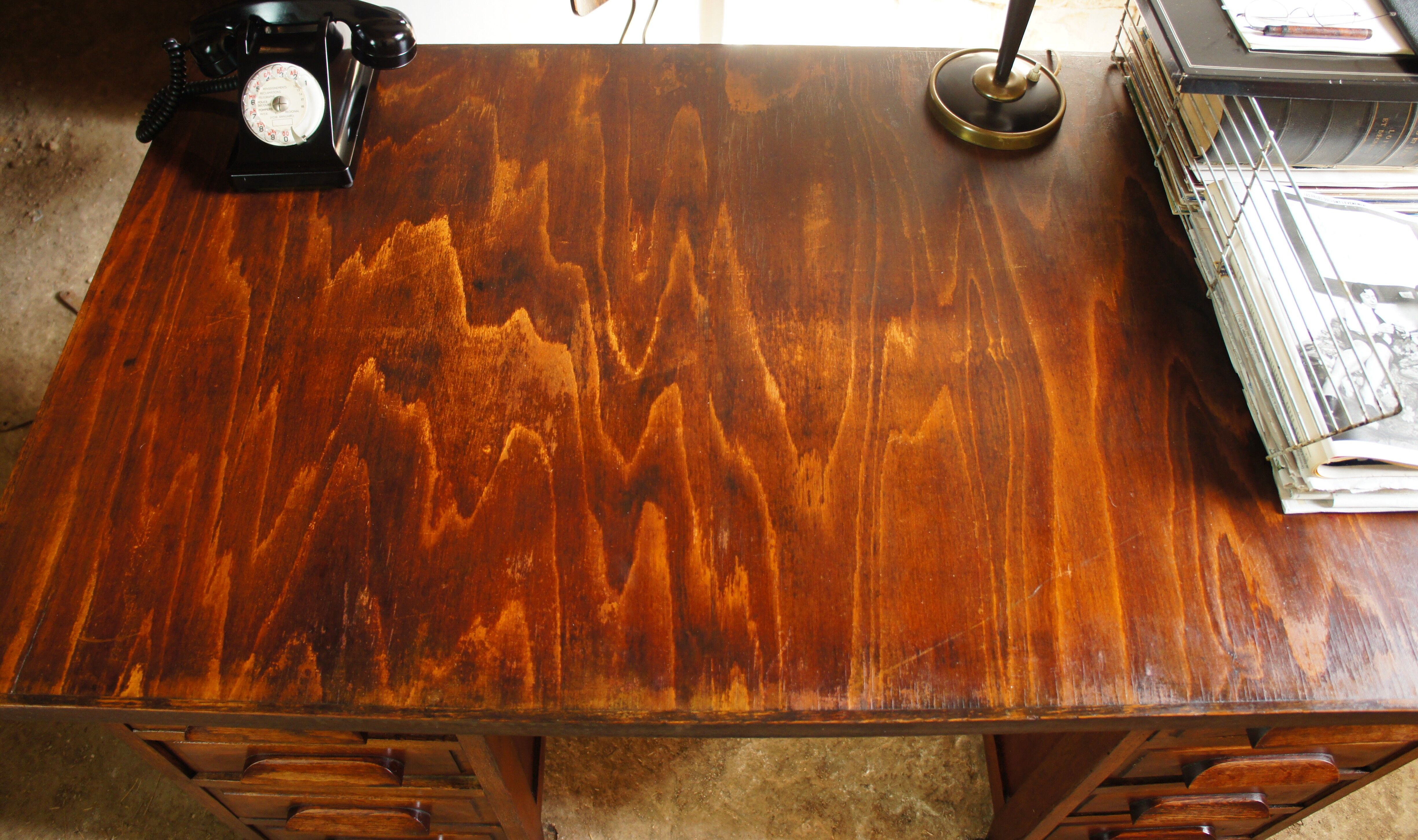 Administration desk open double face oak