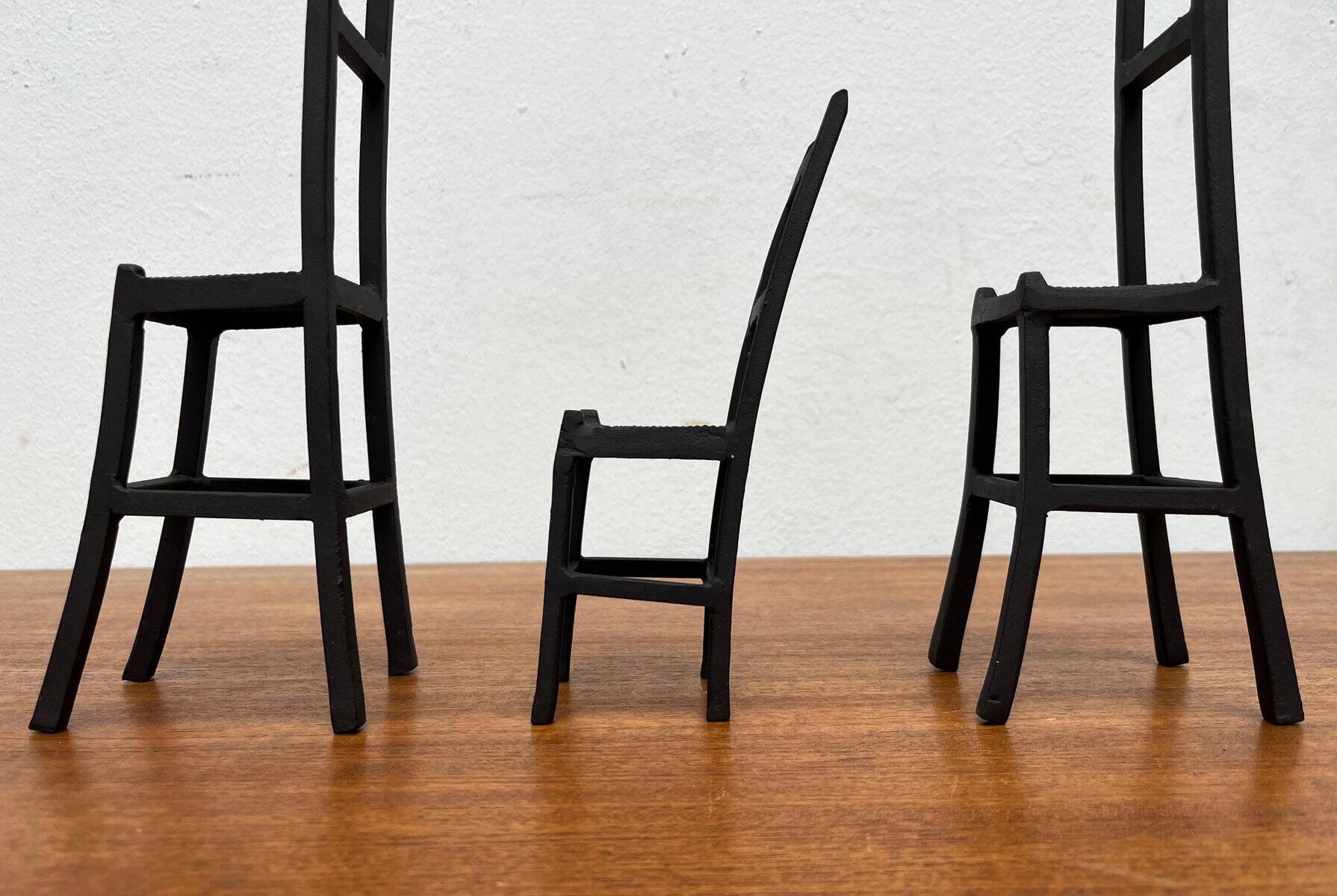 Vintage cast iron art sculptures, set of 3