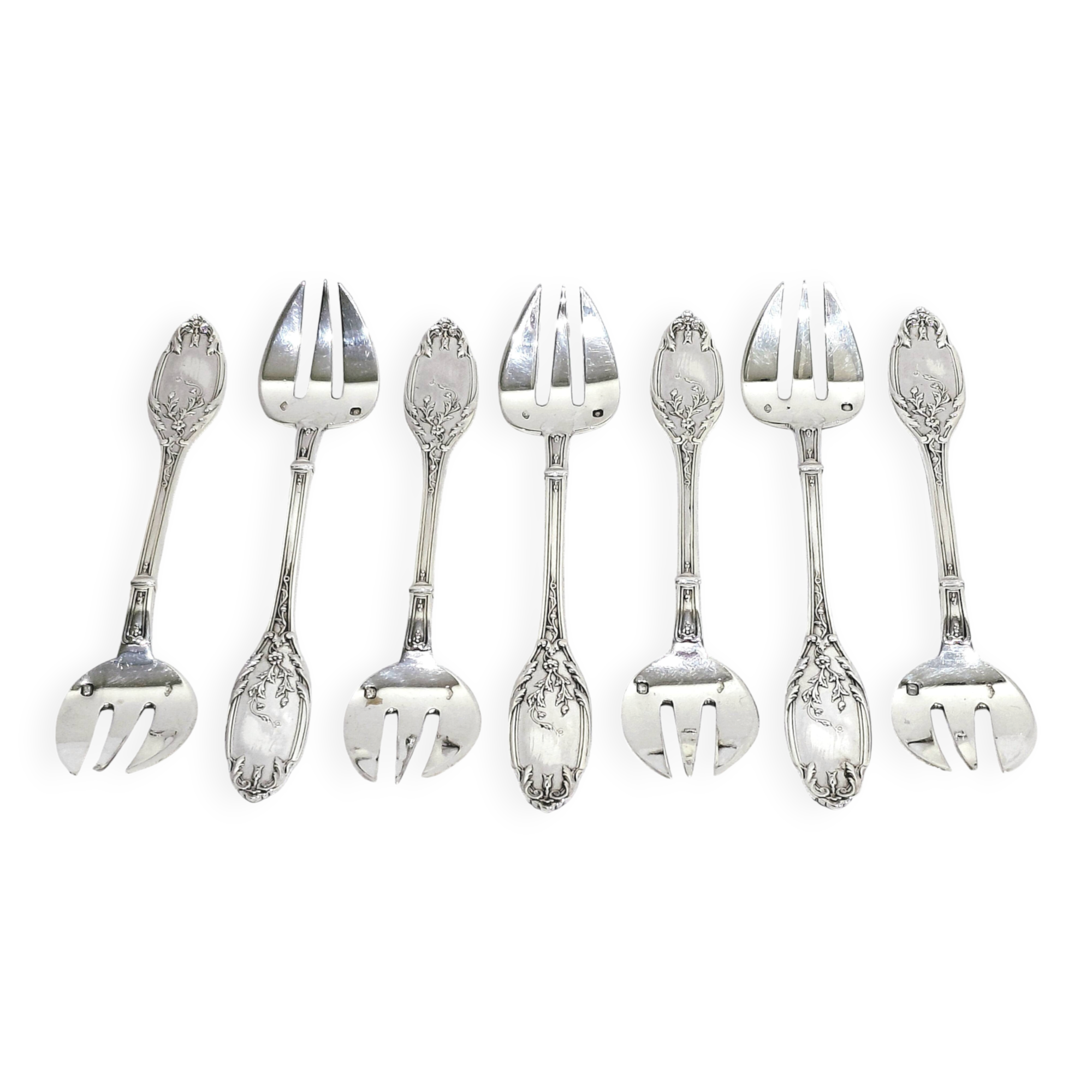 Eugène lefebvre - silver plated oyster forks