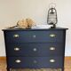 Commode classique noir mat et laiton