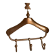 Coat rack gilded metal hanger varnished