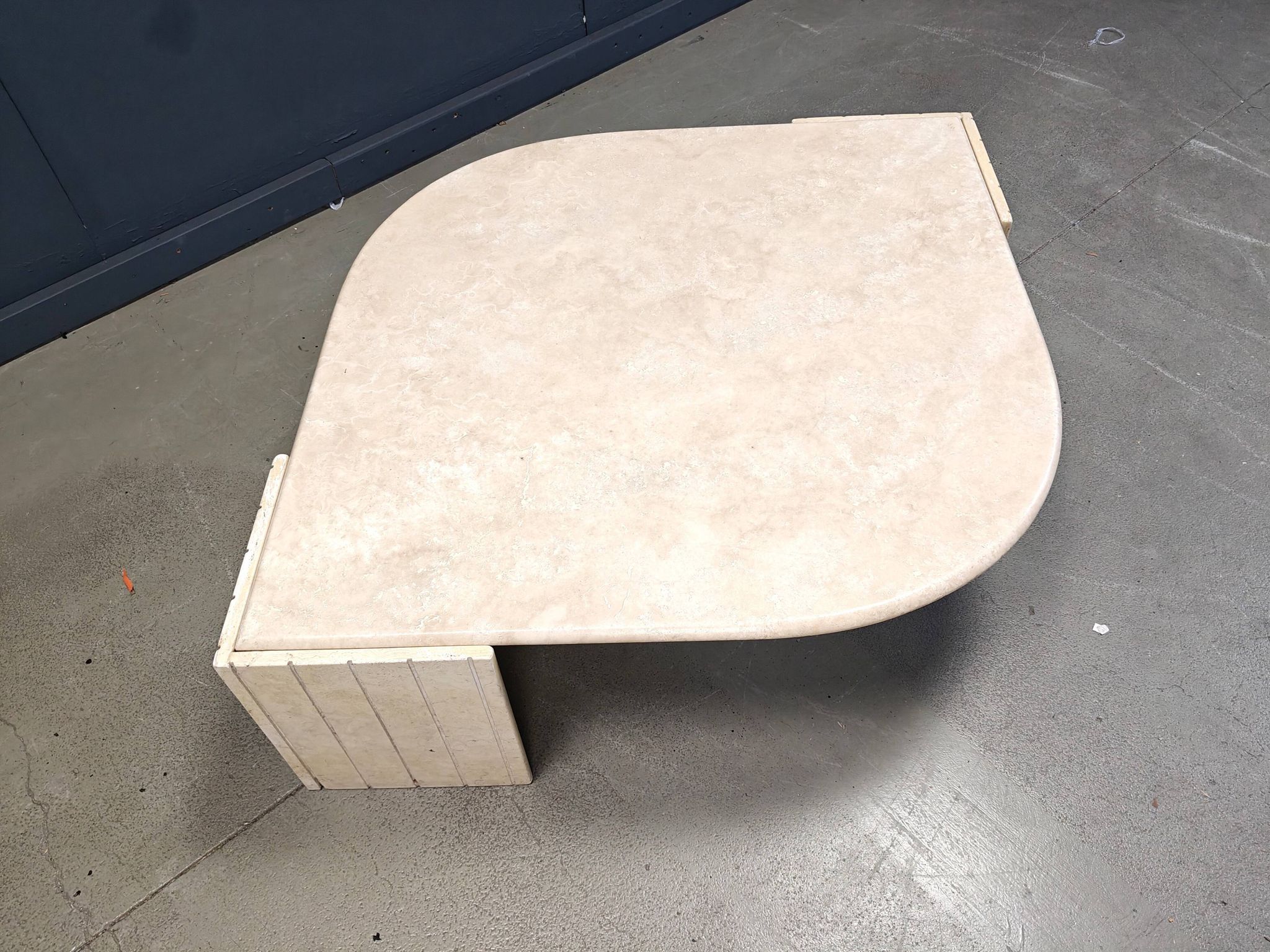 Vintage travertine coffee table by Roche Bobois, 1970s