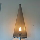 Large table lamp (108cm) designed by Kovacs and Sonneman for Escapade Paris vintage from the 80s in metal and chrome.
