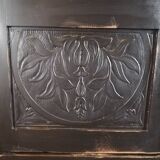 Parisian glazed wardrobe, Vintage painted showcase library