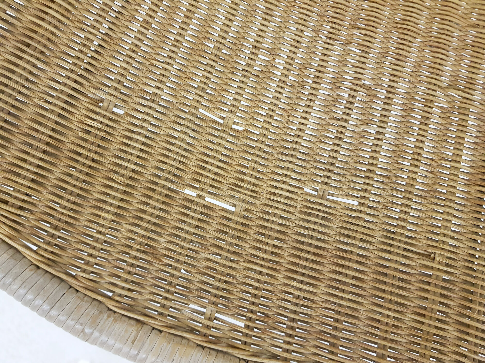 Vintage metal and rattan lounge chair , The Netherlands 1960’s