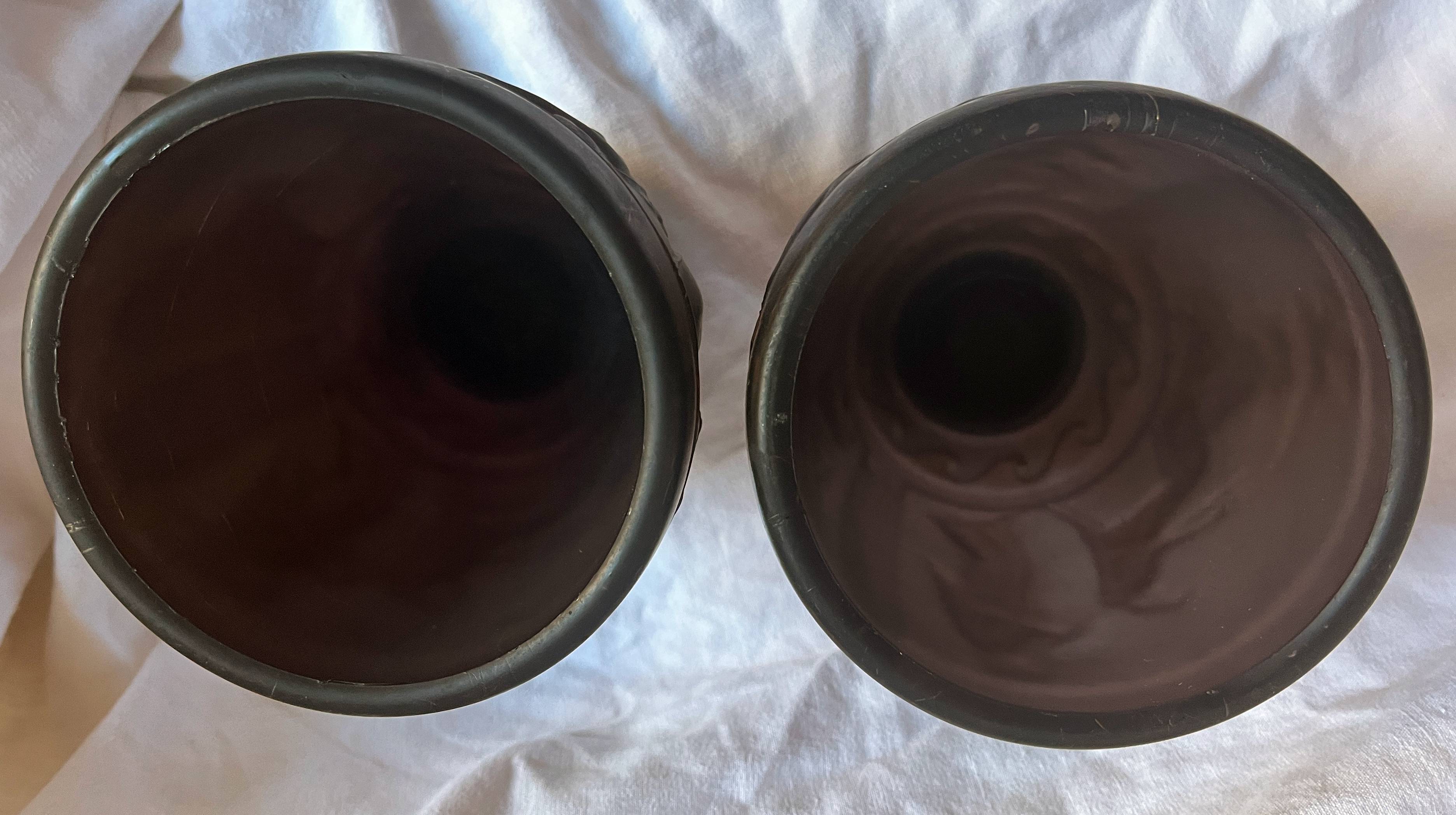 Pair of Art Deco vases Georges Le Feure (1868/1943) Glass paste Dancers