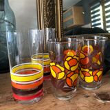 4 vintage pop style water glasses