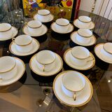 12 coffee cups and 12 white porcelain cups of Gold Gold Limoges
