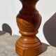 Pair of orange turned wood lamps