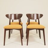 Scandinavian dining chairs set of 6 moutarde bouclé 