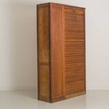 Stained oak curtain unit with 2 shelves