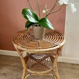 Rattan side table