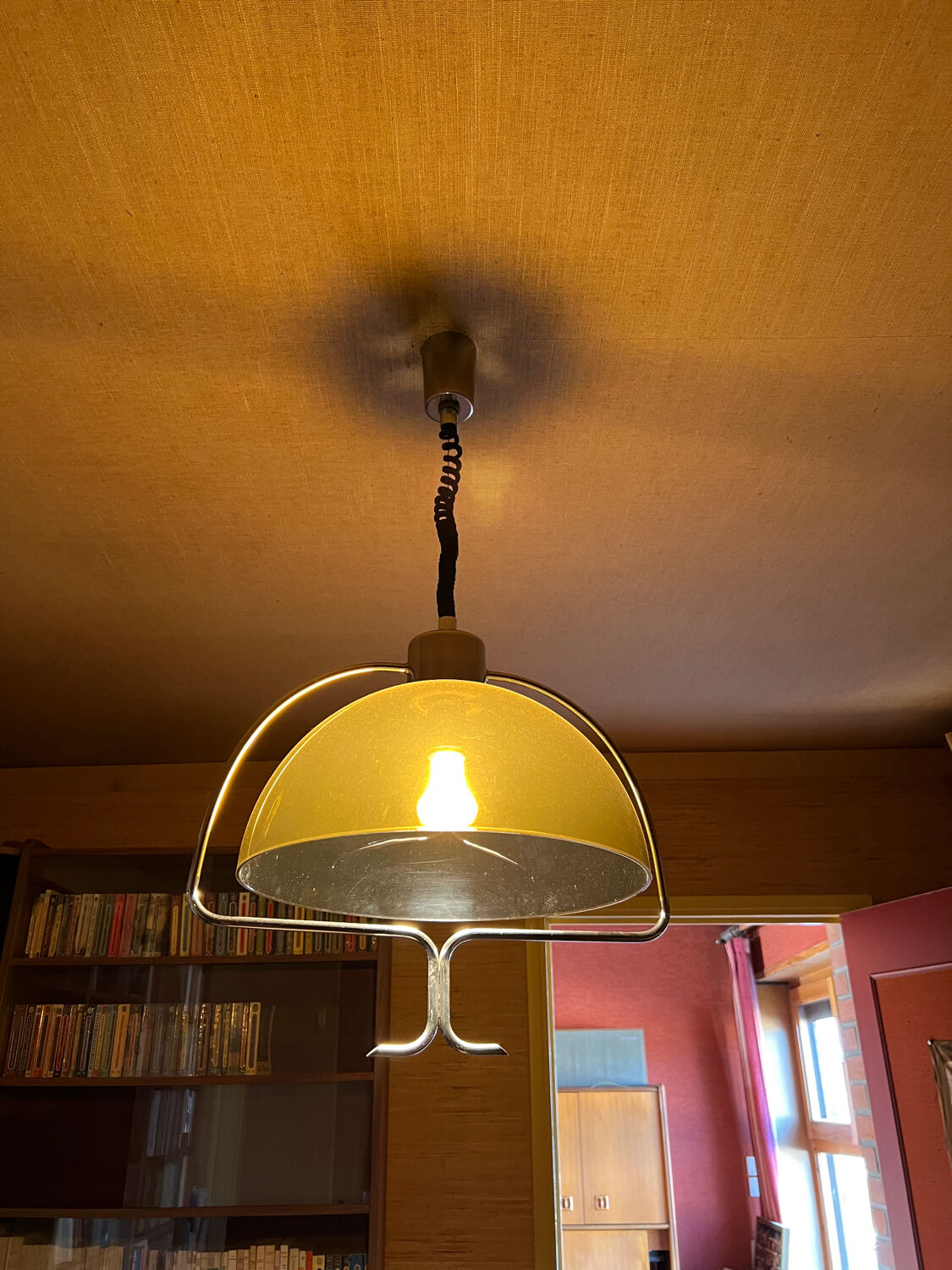 Vintage design suspension Space Age – smoked plexiglass & chrome – year
