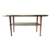 Mid-Century Formica Coffee Table with Lower Shelf