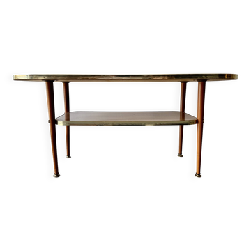 Table basse en Formica de style mi-siècle avec étagère inférieure