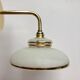 Wall light vintage lampshade in white and gold frosted glass.