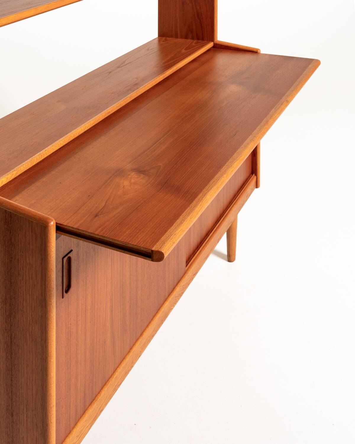 Scandinavian teak bookcase with writing desk, 1960s