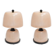 Pair of Italian Murano Glass Table Lamps in Blush Pink with Brass Details