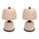 Pair of Italian Murano Glass Table Lamps in Blush Pink with Brass Details