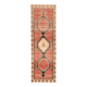 1970s Vintage Turkish Oushak Handmade Wool Cotton Red Runner Rug 116x267