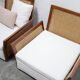 Fauteuil vintage en bois et cannage