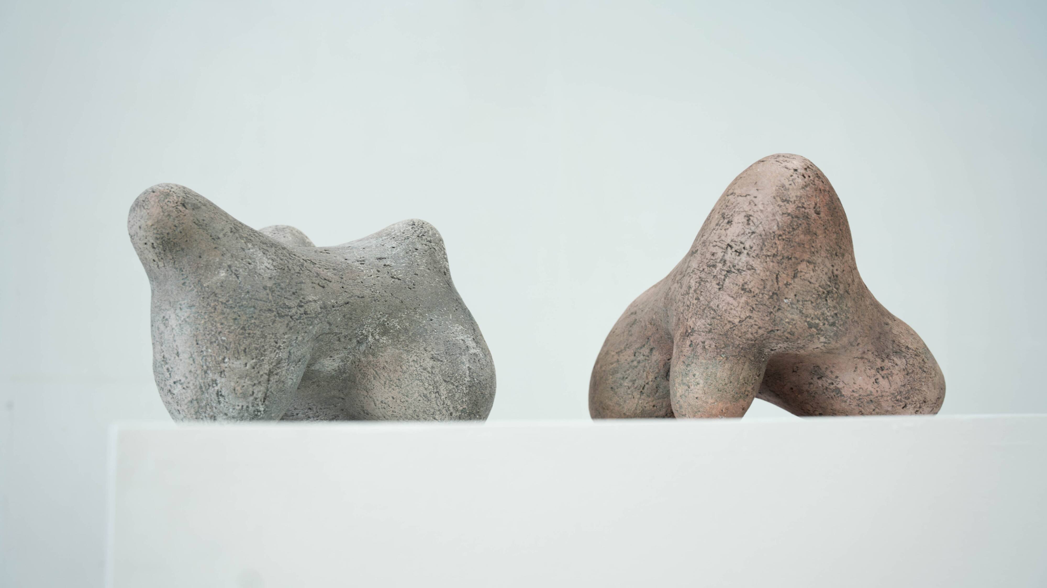 Pair of ceramic sculptures