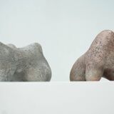 Pair of ceramic sculptures