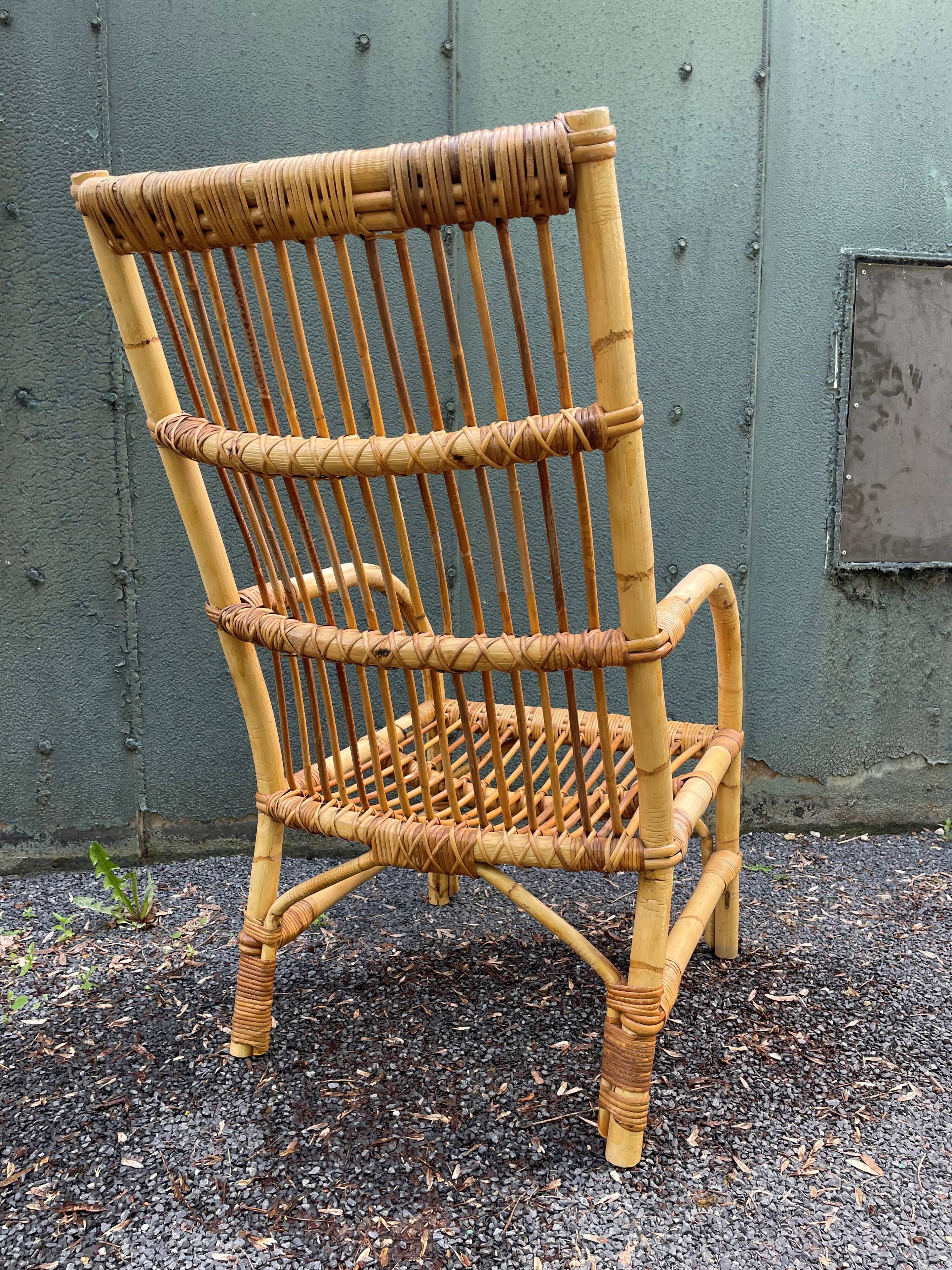Vintage rattan armchair