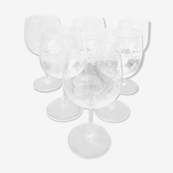 Six verres à vin- Cristal- Daum France