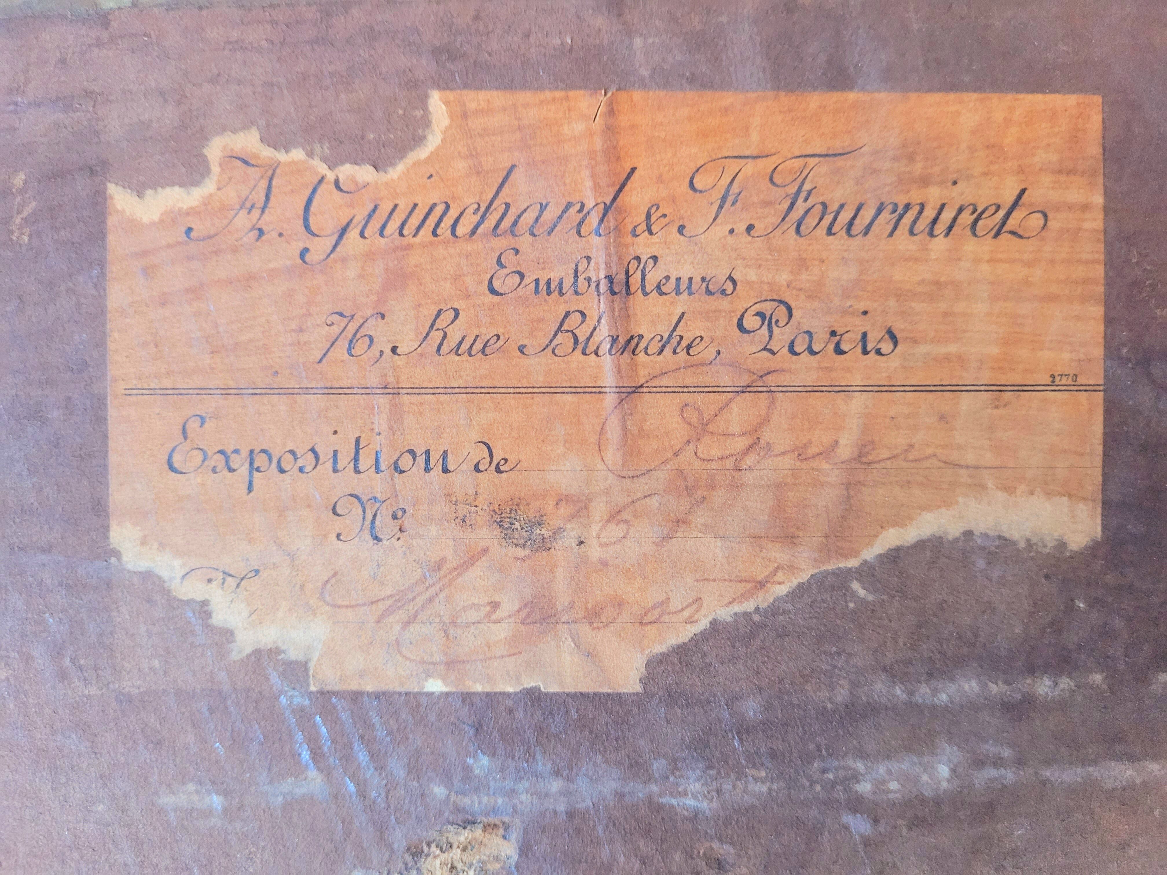 Ancien grand tableau aquarelle vintage signée Paul Berthier fin  XIXe début XXe