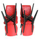Set of 4 red quilted skai chairs year 50