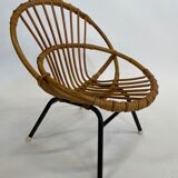 Vintage Rattan children's chair Rohe Noordwolde 1960s Design