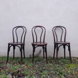 3 Fischel curved wood bistro chairs