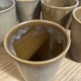 Set of 8 Digoin stoneware cups