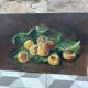 Nature morte "Pêches" huile sur toile ancienne