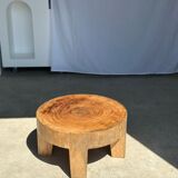 Quadripod coffee table in solid wood monoxyl natural color (dark)