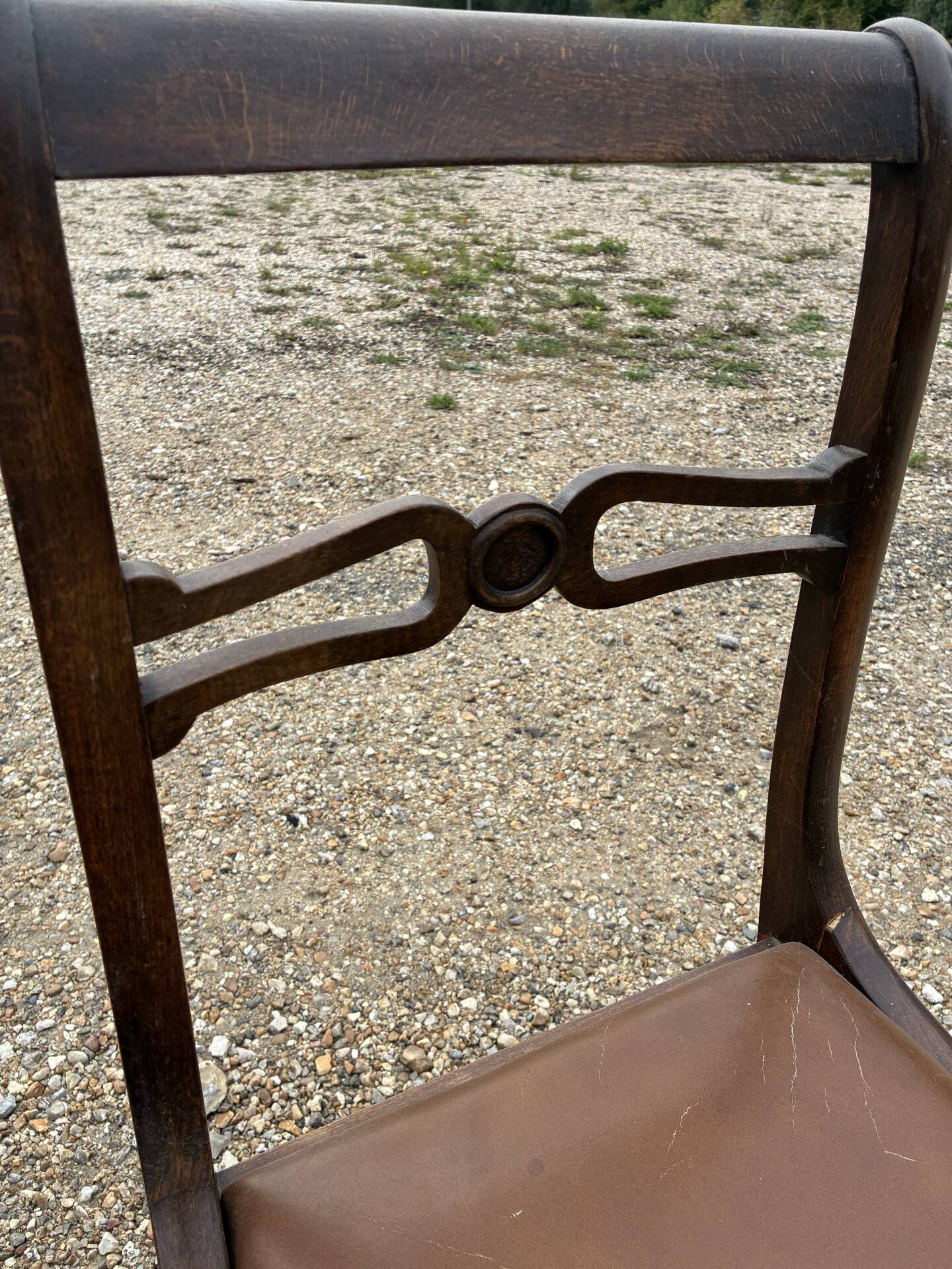 Set of 3 Regency faux leather chairs