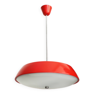1960's Red Mid Century Ceiling Lamp by Josef Hurka for Napako