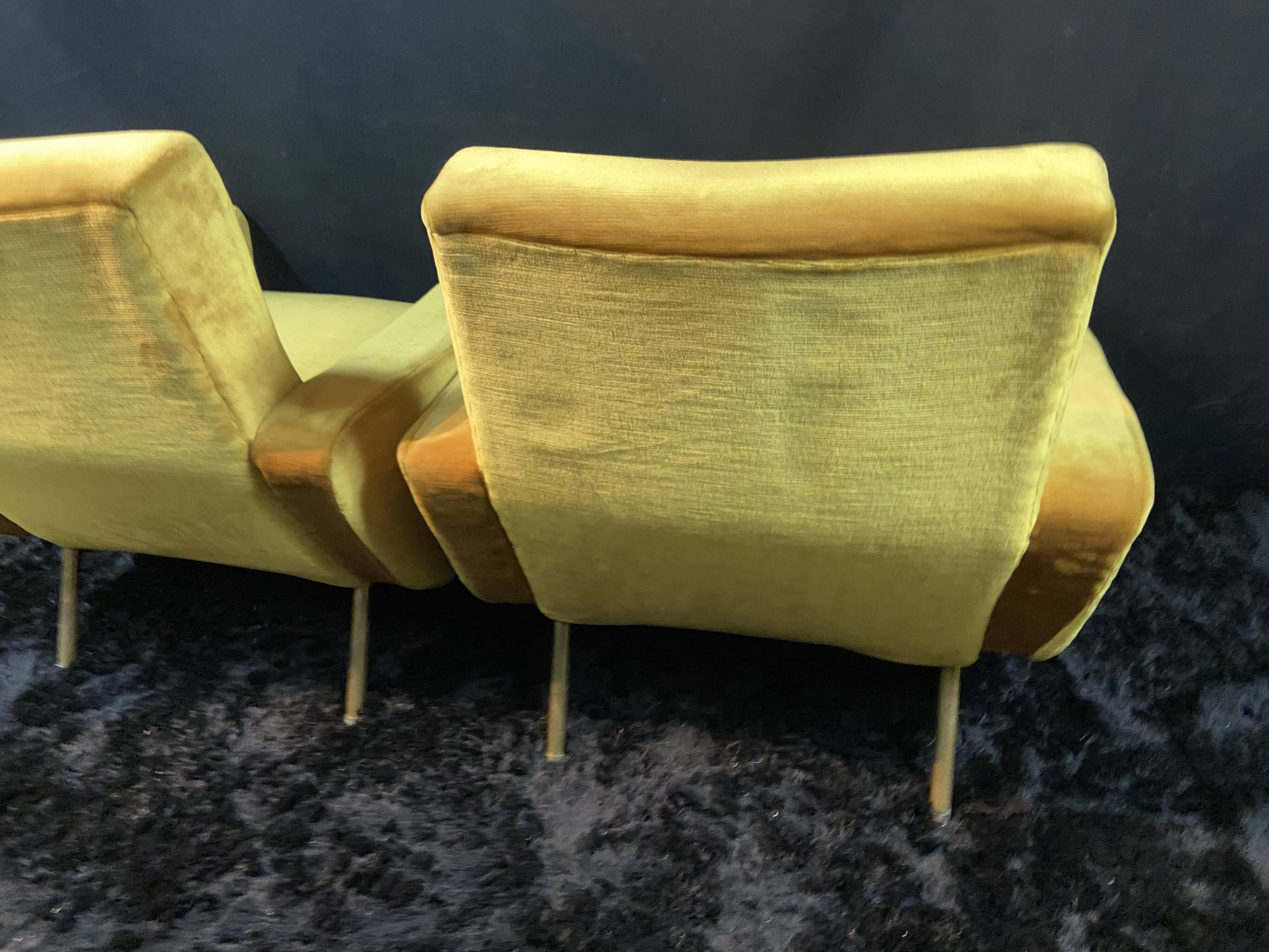 Pair of designer armchairs 1955-60 Louis Paolozzi for Brandt Zol Steiner