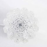 Lampe à poser en verre sur socle argenté